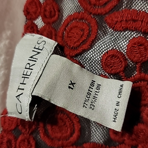 GORGEOUS SOFT EMBROIDERED MESH PLUS SIZE ELEGANT BLOUSE TOP SHIRT 1X - Picture 5 of 14